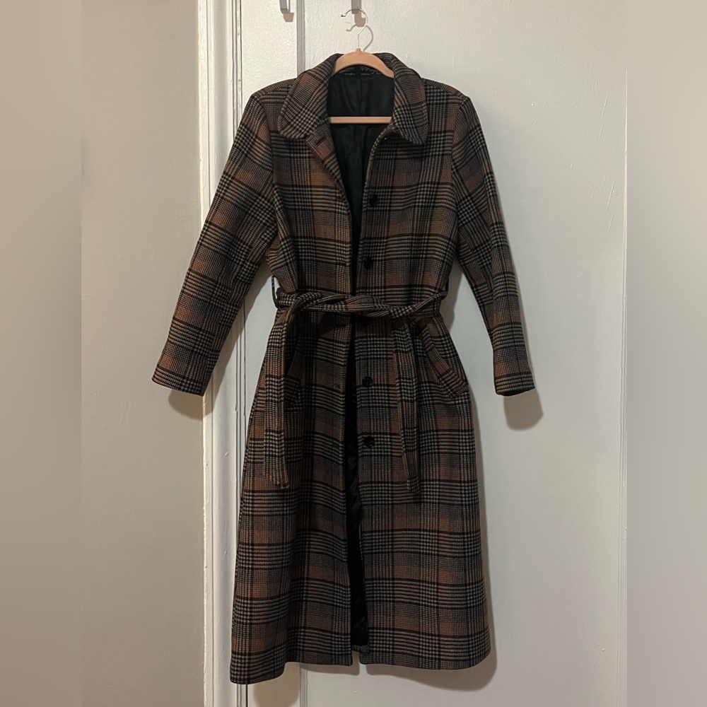 & Other Stories Checkered Wool Coat